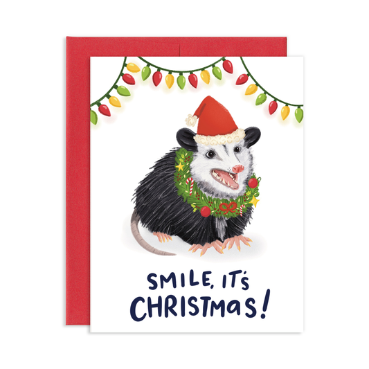 Christmas Opossum Greeting Card