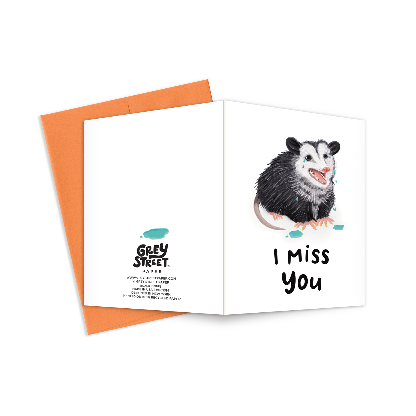 I Miss You Opossum Greeting Card