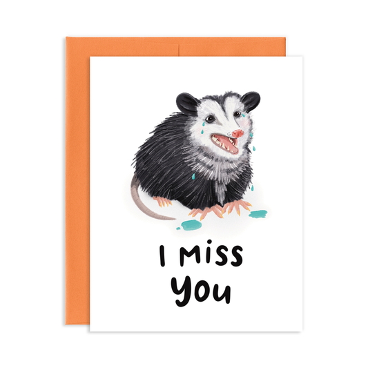 I Miss You Opossum Greeting Card