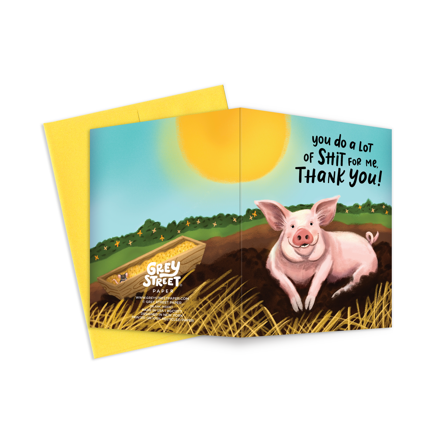 Pig Thank You Greeting Card