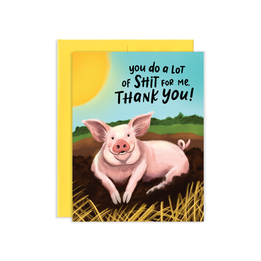 Pig Thank You Greeting Card | Old Logo