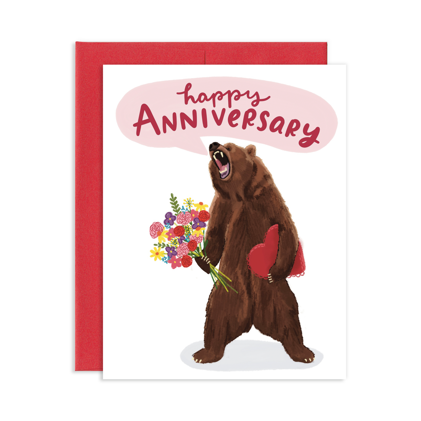 Fierce Bear Anniversary Greeting Card