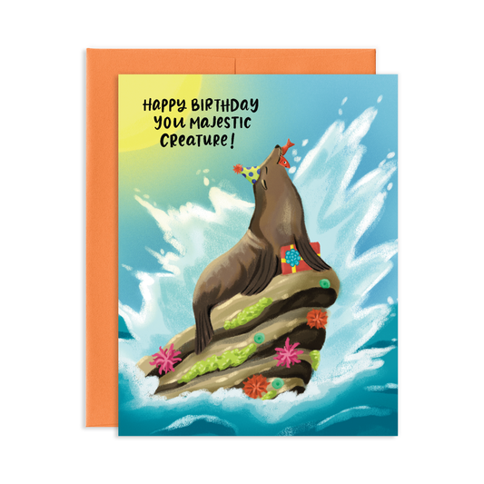 Majestic Sea Lion Birthday Greeting Card