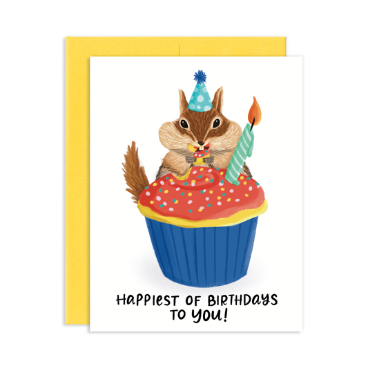 Chipmunk Birthday Greeting Card