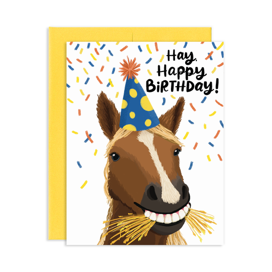 Hay Horse Birthday Greeting Card