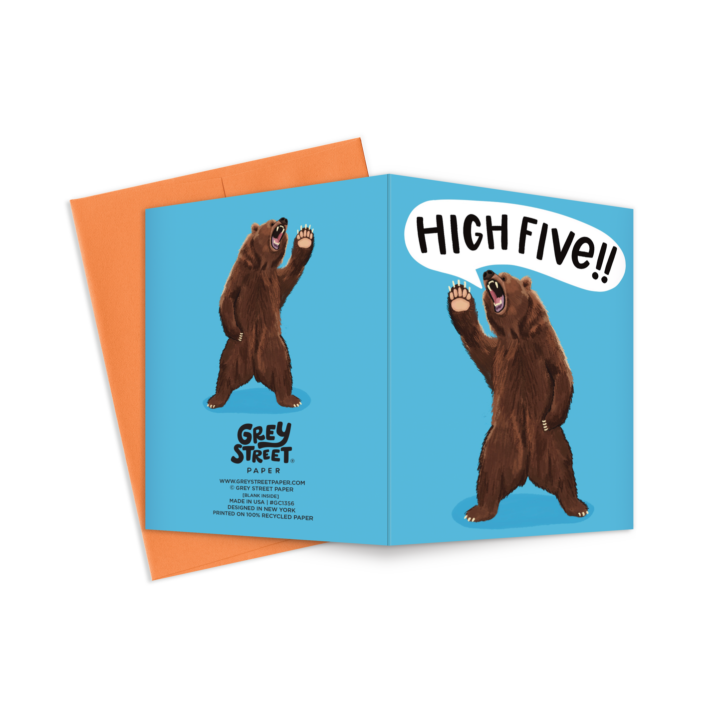 Bear High Five Congratulations Greeting Card