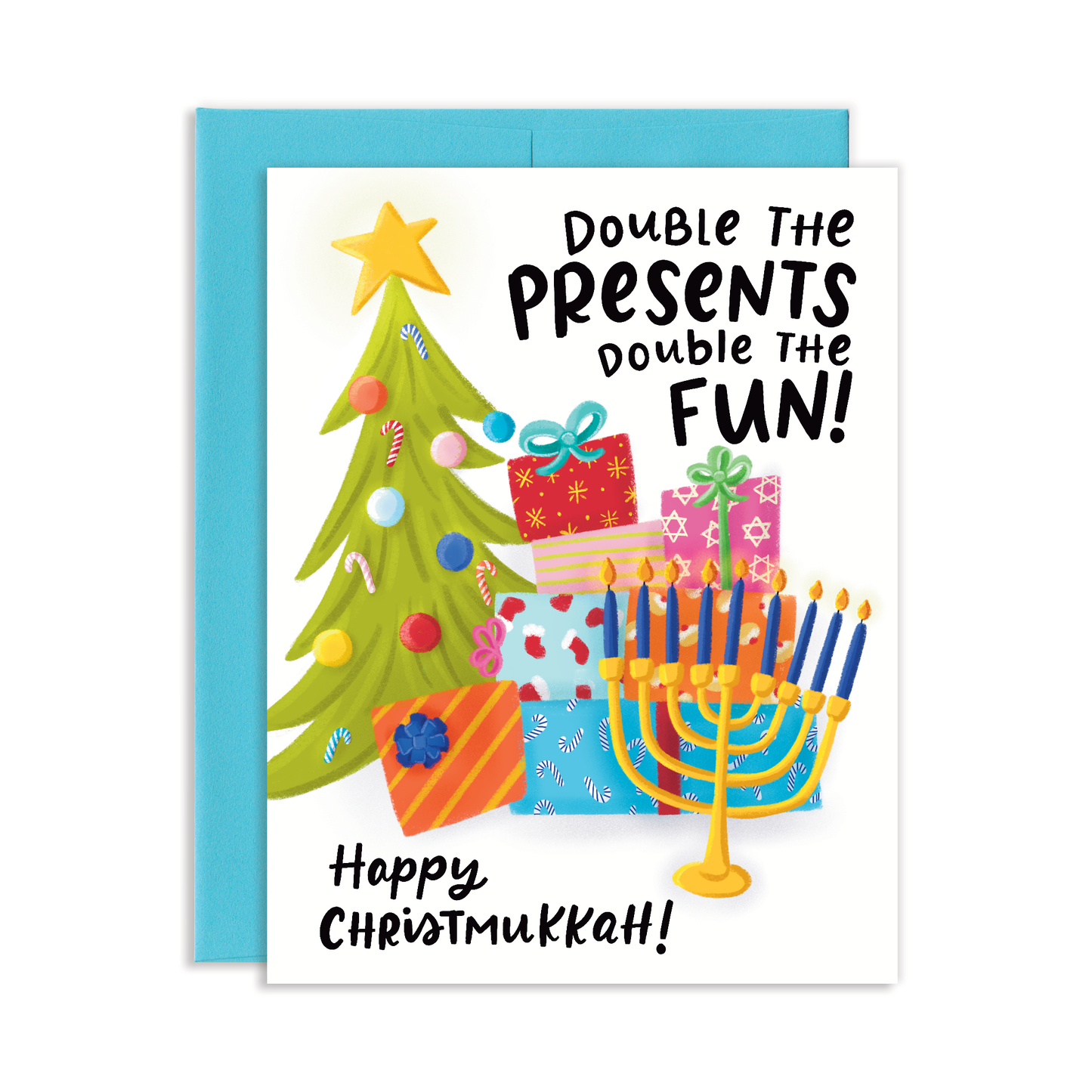 Double Presents Christmukkah Hanukkah Christmas  Greeting Card