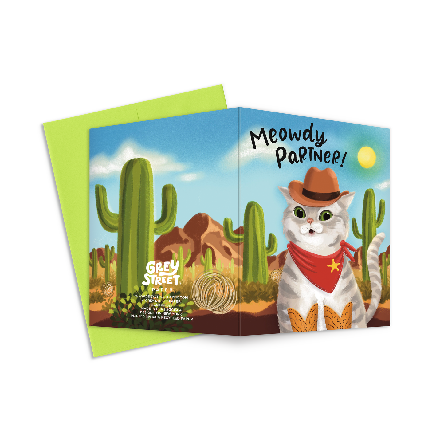 Meowdy Partner Cat Greeting Card