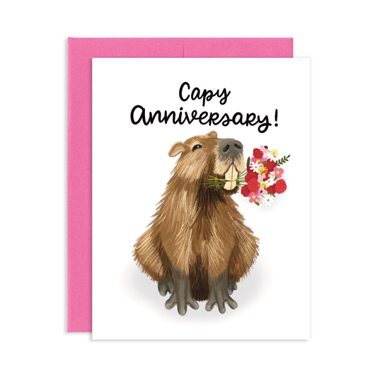 Capybara Anniversary Greeting Card