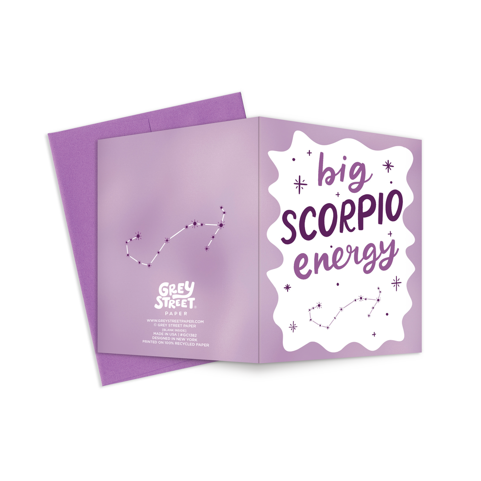 Big Scorpio Energy Birthday Greeting Card | Grey Street Paper