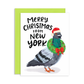 Merry Christmas From New York Pigeon Christmas Greeting Card