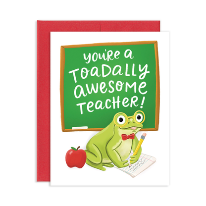 Totally Amazing Teacher Frog Appreciation Greeting Card
