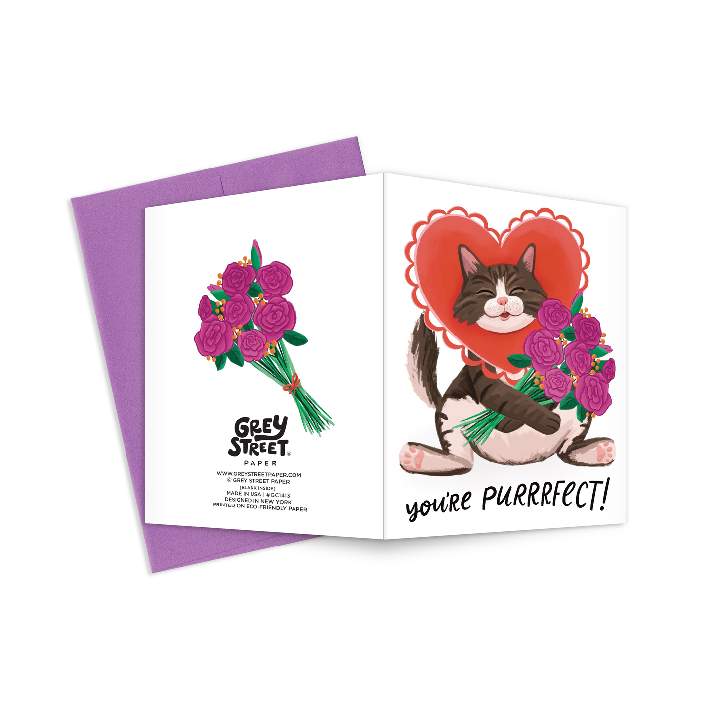 You’re Purrrfect Cute Cat Friendship Valentine Greeting Card