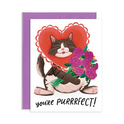 You’re Purrrfect Cute Cat Friendship Valentine Greeting Card