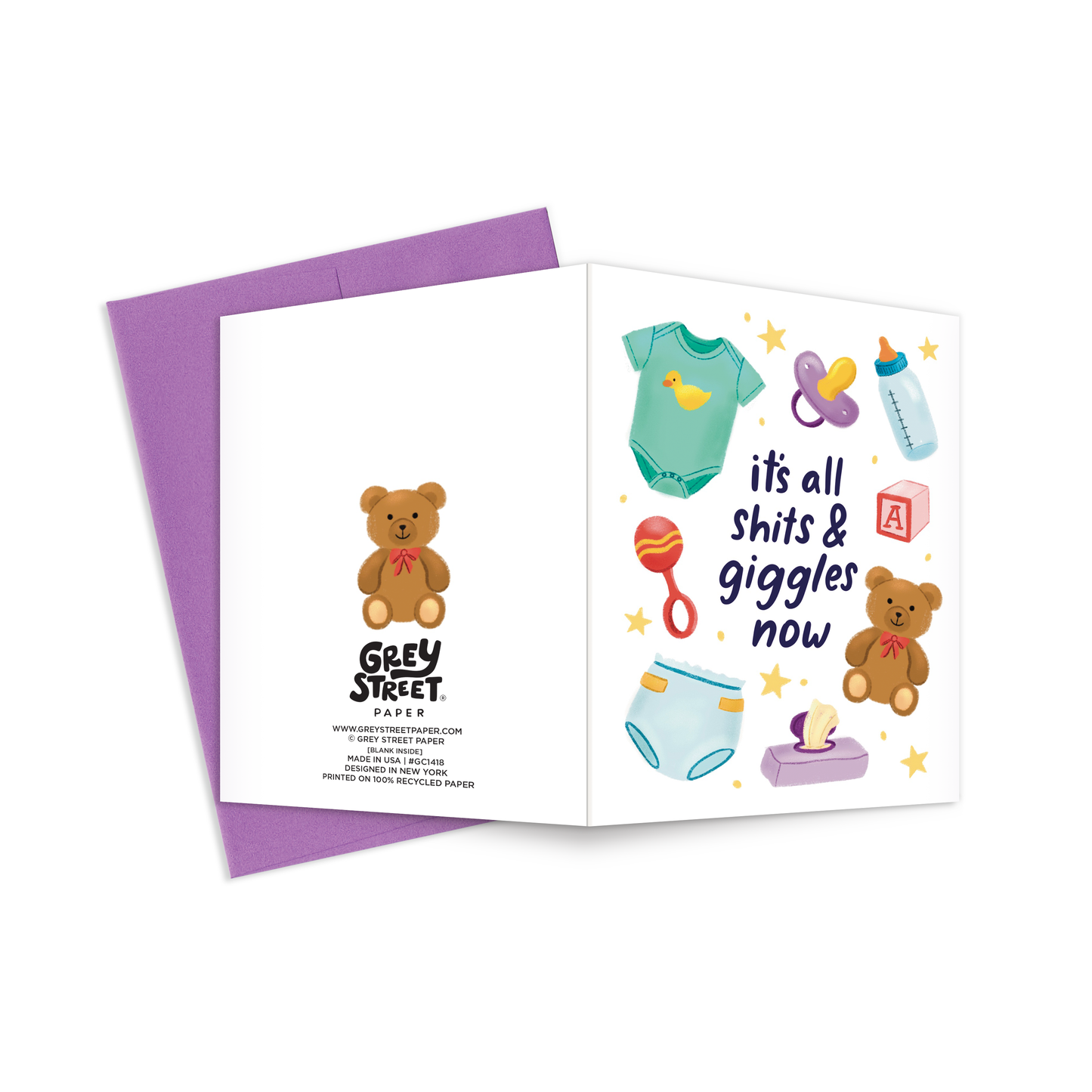 Shits & Giggles Baby Greeting Card