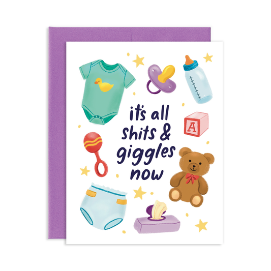 Shits & Giggles Baby Greeting Card