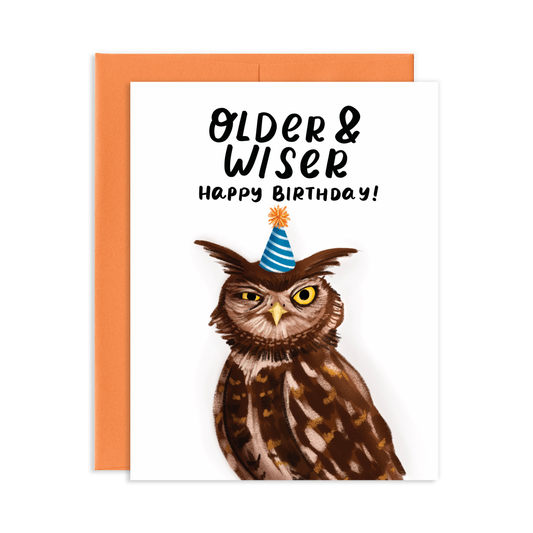 Wise Owl Birthday Greeting Card | Old Logo