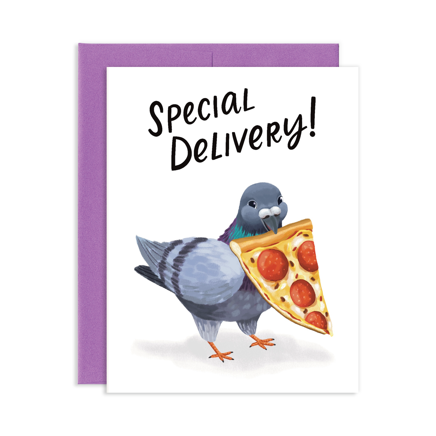 Special Delivery Pizza Pigeon Friendship Greeting Card