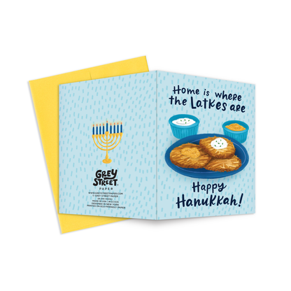 Latkes Home Hanukkah Greeting Card