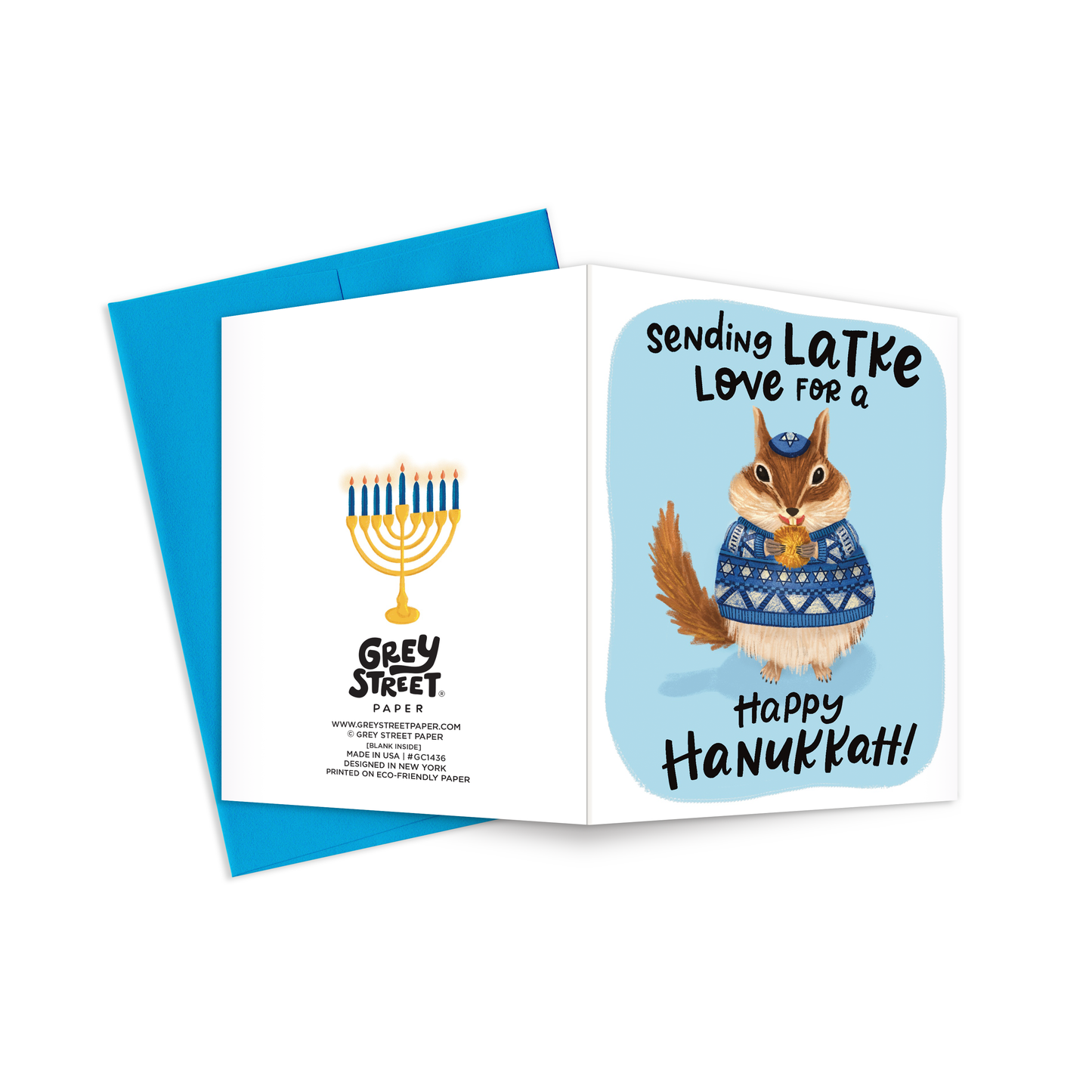Latke Love Chipmunk Hanukkah Greeting Card