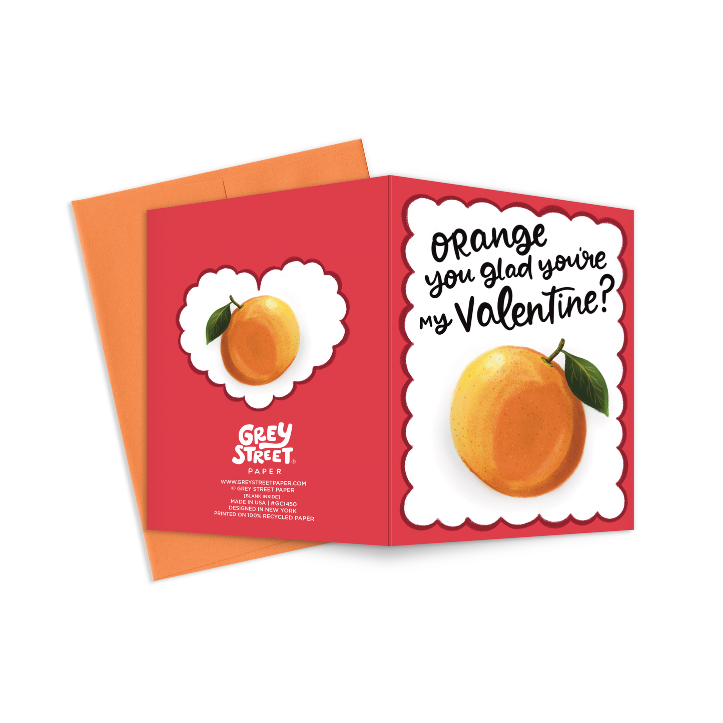 Orange You Glad Valentine's Day Greeting Card