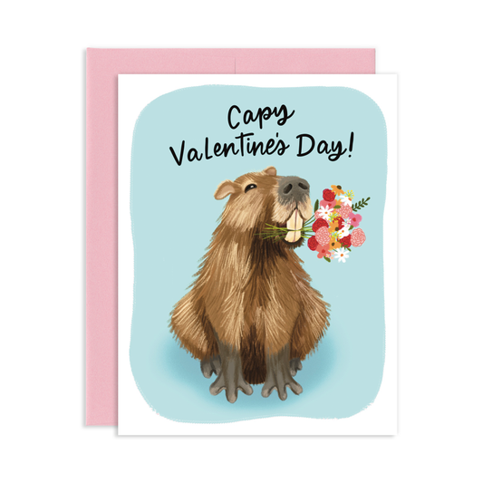 Capy Valentine's Day Capybara Greeting Card