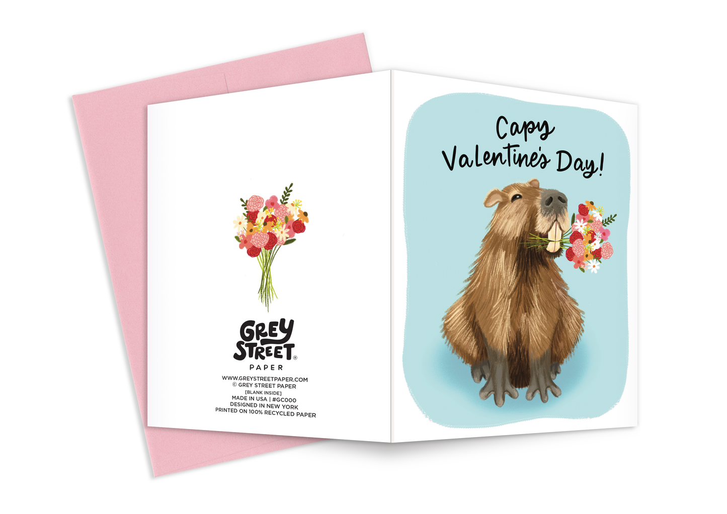Capy Valentine's Day Capybara Greeting Card