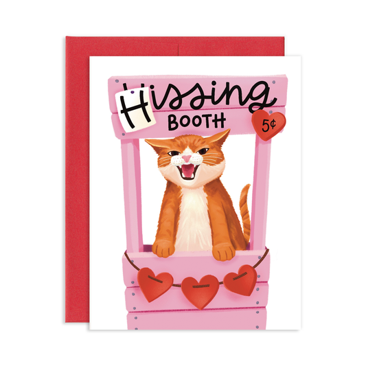 Hissing Booth Cat Love Greeting Card