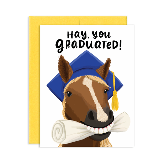 Hay Horse Graduation Greeting Card