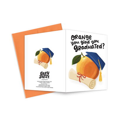 cute grad card Funny Graduation Card | Orange You Glad Card