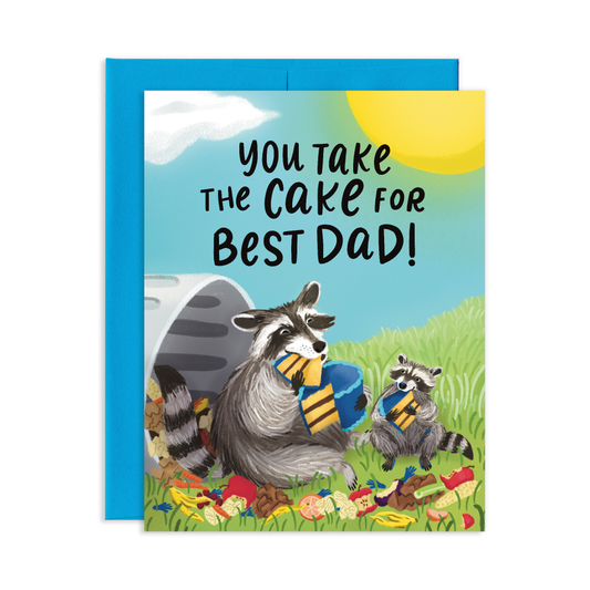 Take The Cake Raccoon Dad Greeting Card