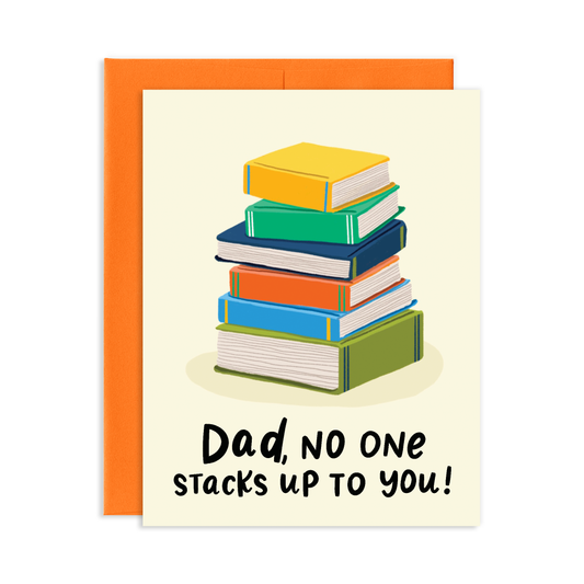 Book Stack Dad Greeting Card