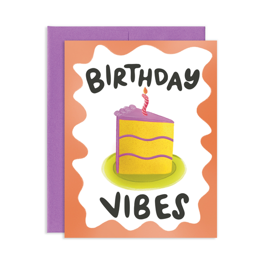 Birthday Vibes Cake Birthday Greeting Card