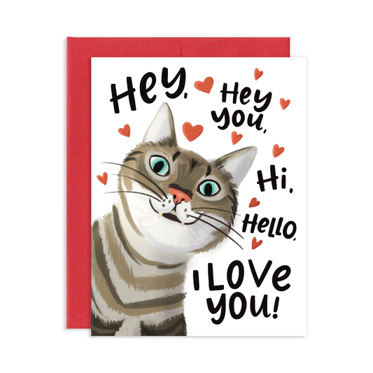 In Your Face Cat Love Greeting Card