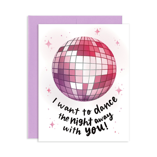 Dance The Night Away Disco Ball Love Greeting Card