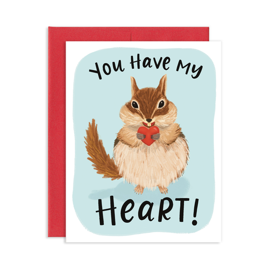 Heart Melt Chipmunk Love Greeting Card