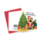 Smiling Capybara Christmas Greeting Card