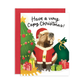 Smiling Capybara Christmas Greeting Card