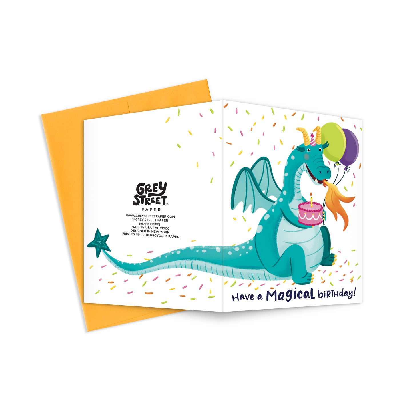 Magical Dragon Birthday Greeting Card