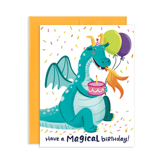 Magical Dragon Birthday Greeting Card