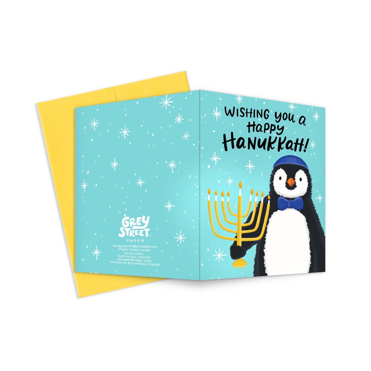 Happy Hanukkah Penguin Hanukkah Greeting Card