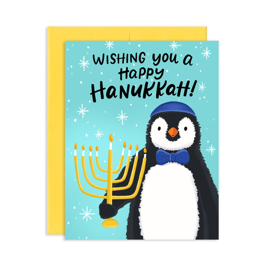 Happy Hanukkah Penguin Hanukkah Greeting Card