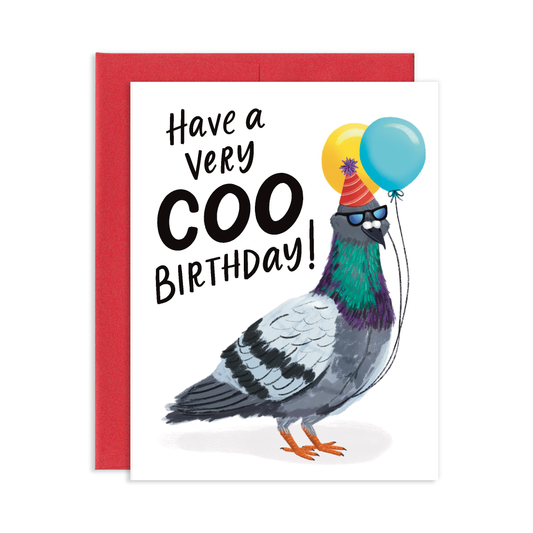 Coo Pigeon Happy Birthday Greeting Card