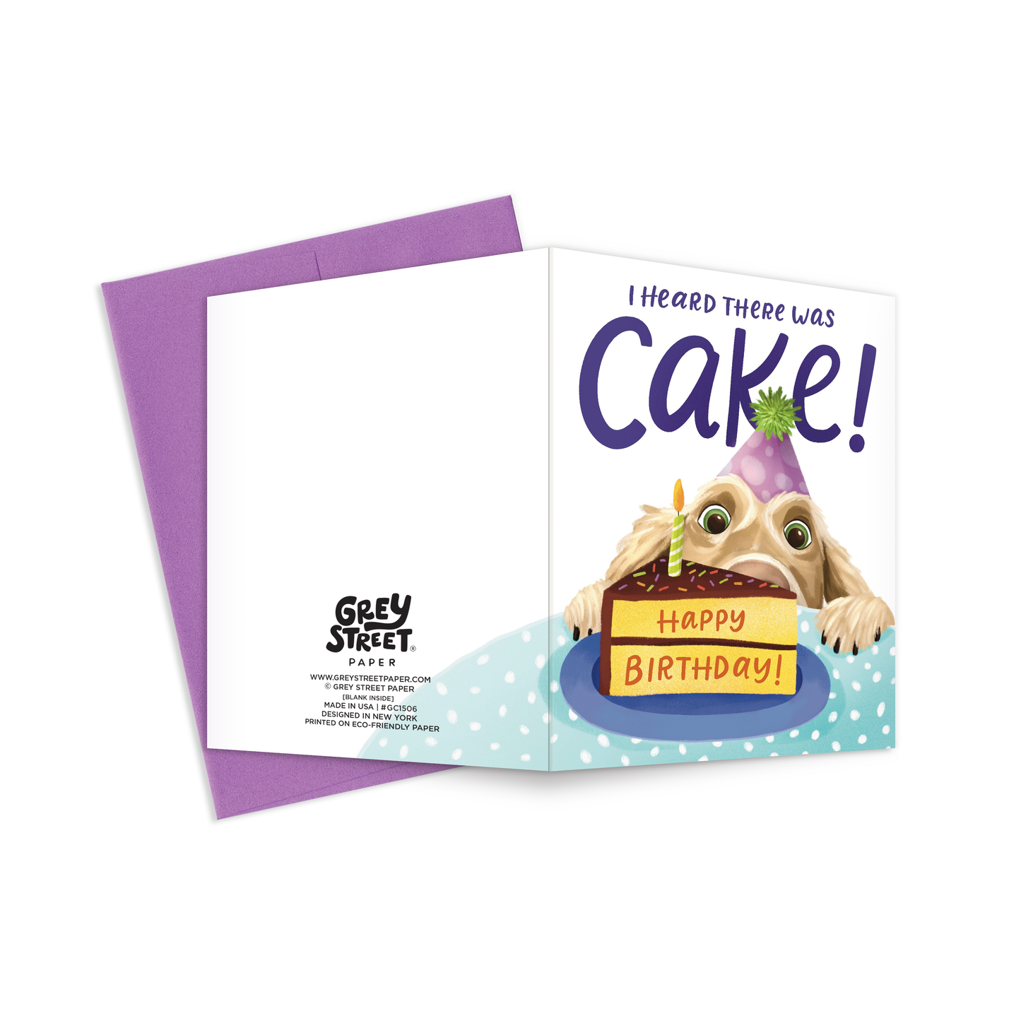 I Heard There Was Cake Funny Dog Birthday Greeting Card