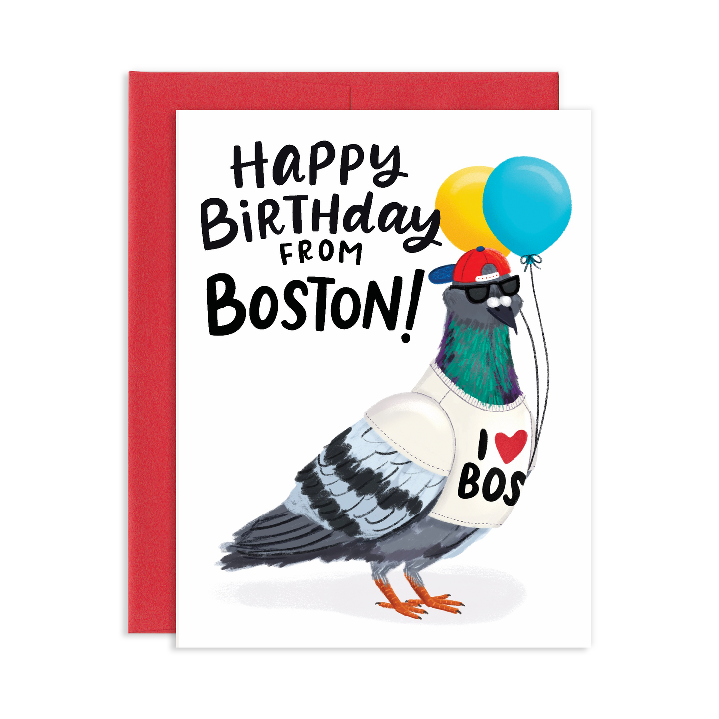 Boston Pigeon Birthday Greeting Card