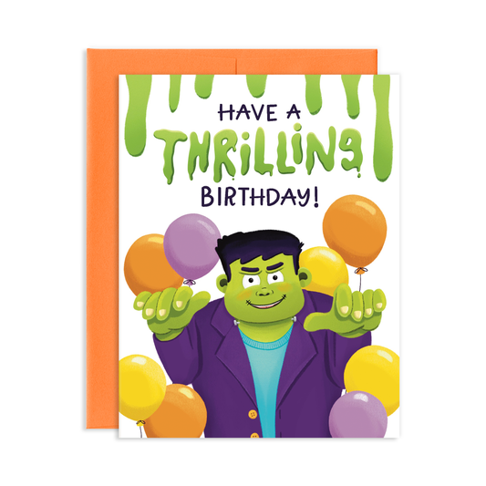 Thrilling Birthday Frankenstein Birthday Greeting Card