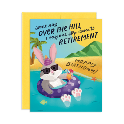 Closer To Retirement Gray Hair Bunny Birthday Greeting Card