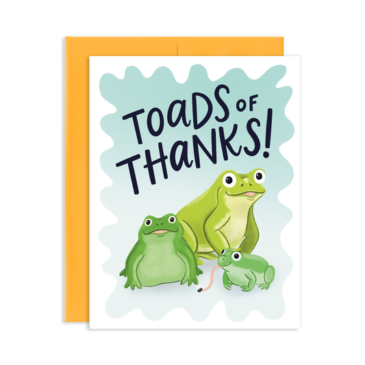 Toads Of Thanks Frog Thank You Greeting Card