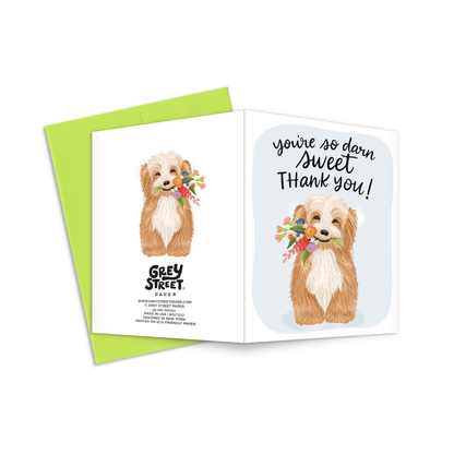 So Darn Sweet Dog Thank You Greeting Card