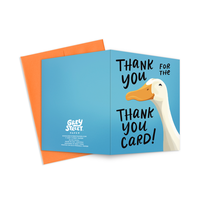 Cute Duck Thank You For The Thank You Greeting Card